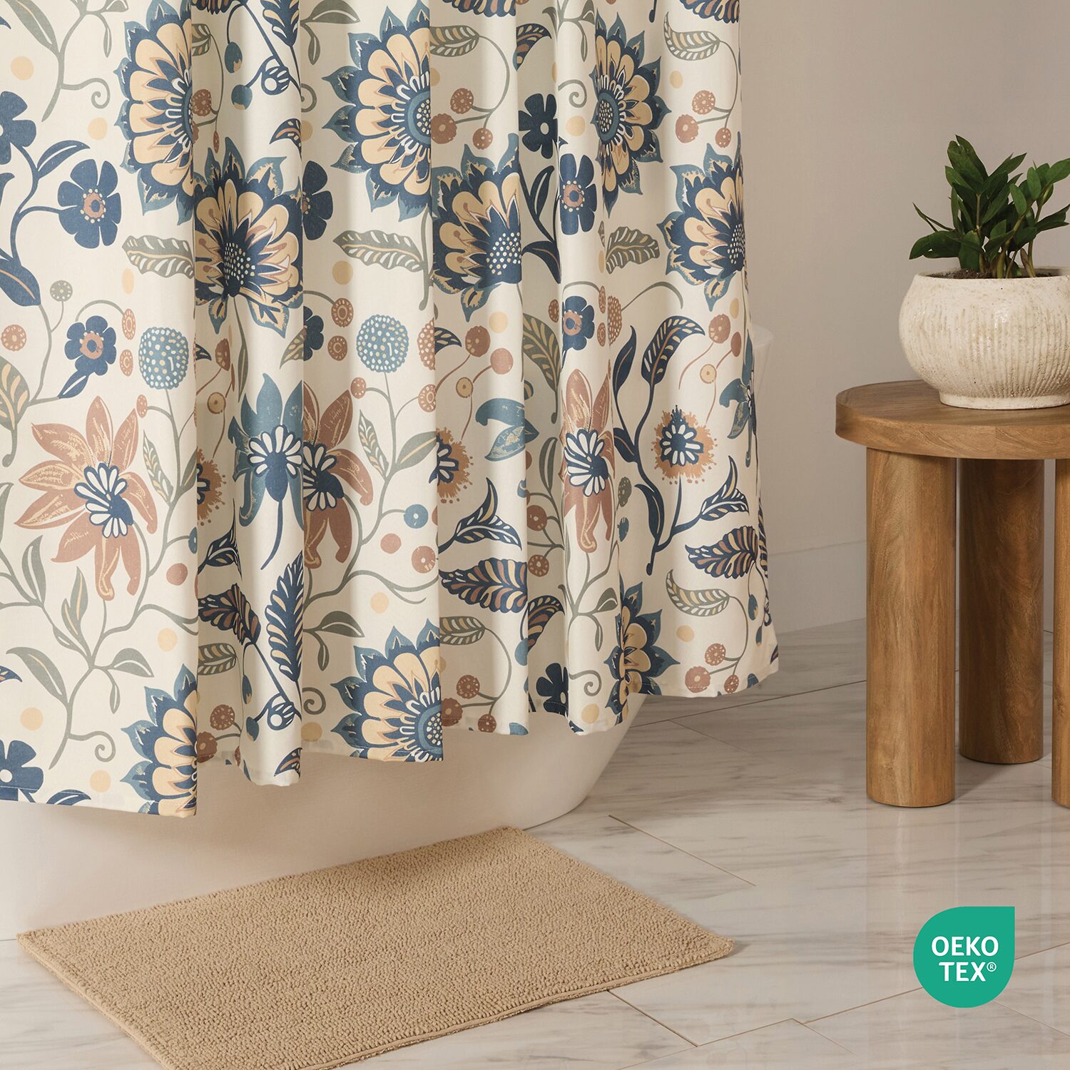 Casual Comfort Polyester Printed Shower Curtain