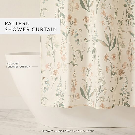 Casual Comfort Polyester Printed Shower Curtain