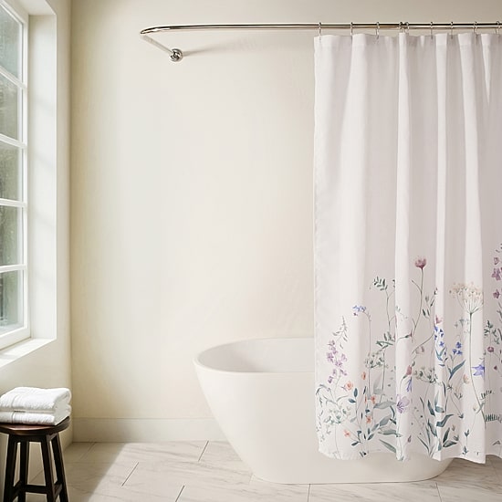 Casual Comfort Polyester Printed Shower Curtain