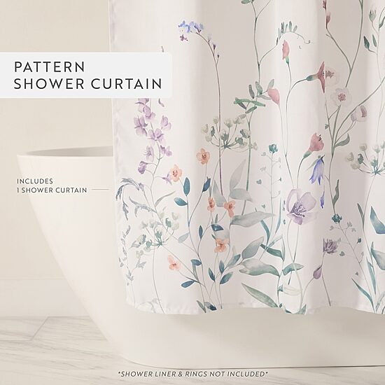 Casual Comfort Polyester Printed Shower Curtain