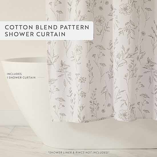 Casual Comfort Cotton Blend Floral Shower Curtain