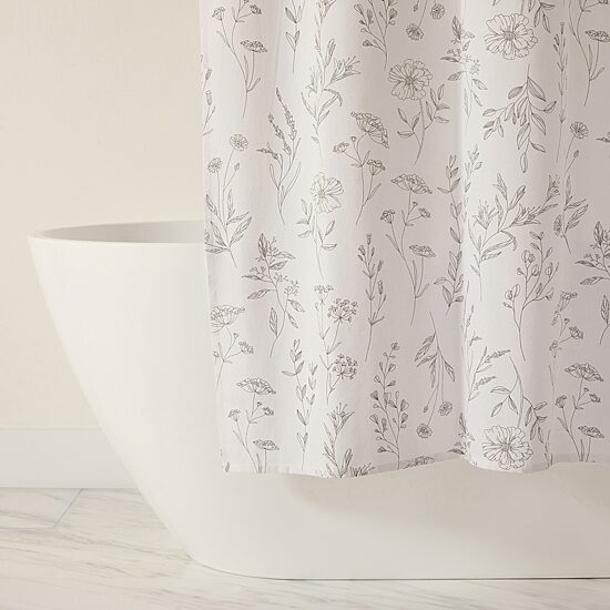 Casual Comfort Cotton Blend Floral Shower Curtain