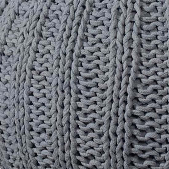 LR Home Montra 16" Handmade Cableknit Cotton Pouf