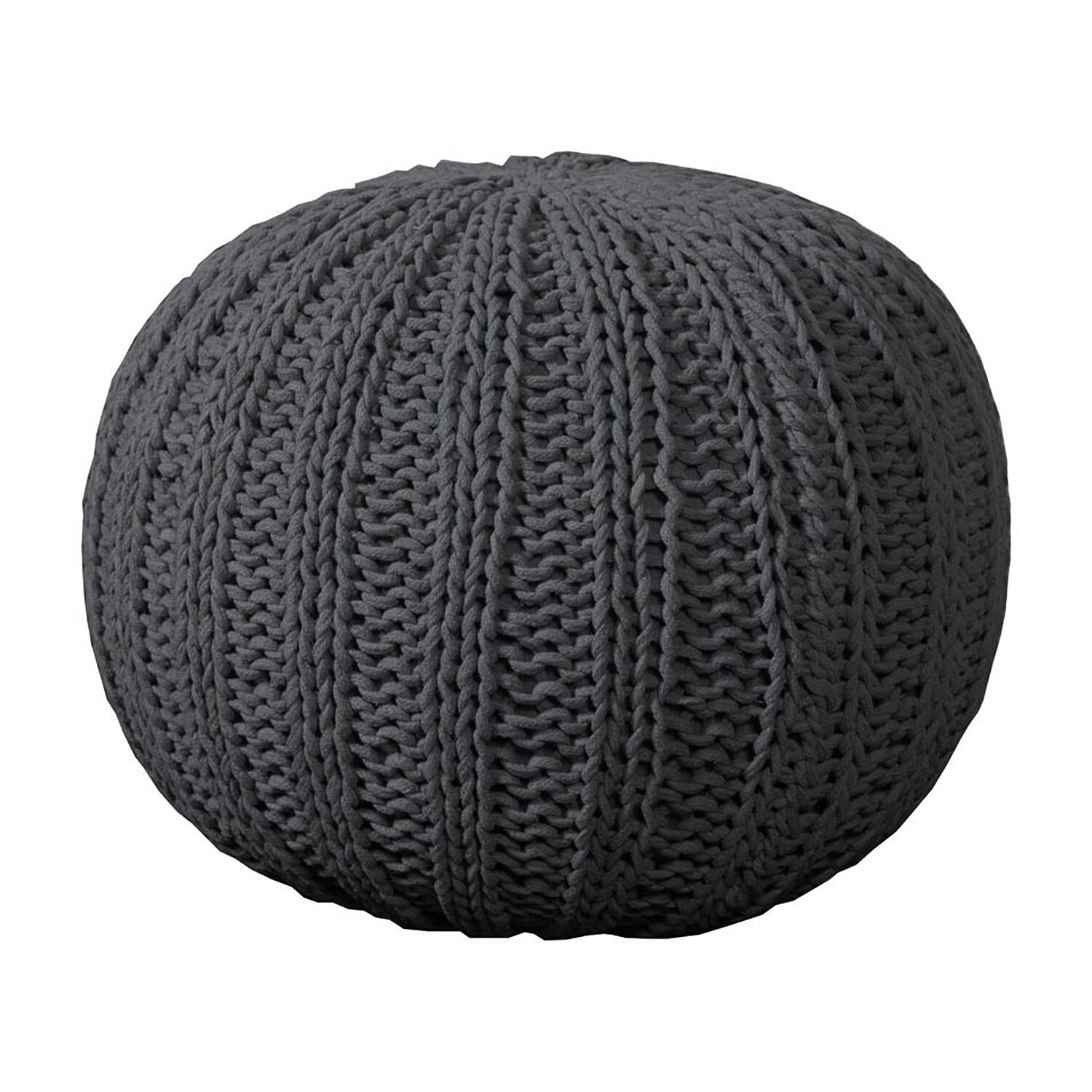 LR Home Montra 16" Handmade Cableknit Cotton Pouf