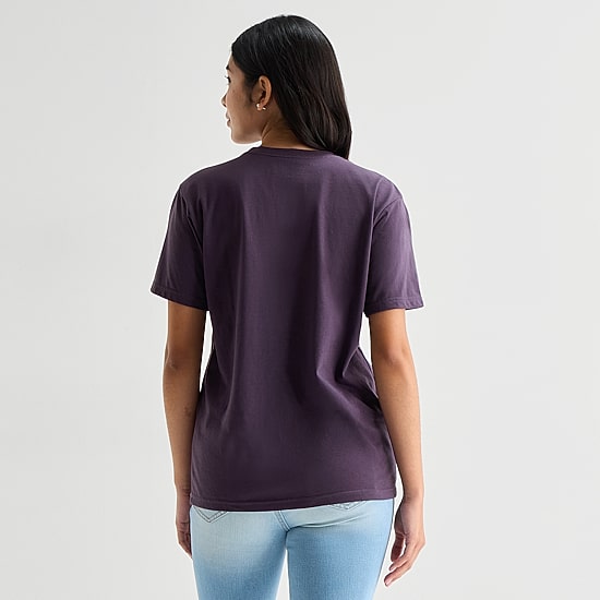 Grayson Threads, The Label Womens Juniors Crew Neck Short Sleeve Relaxed Fit Graphic T-Shirt