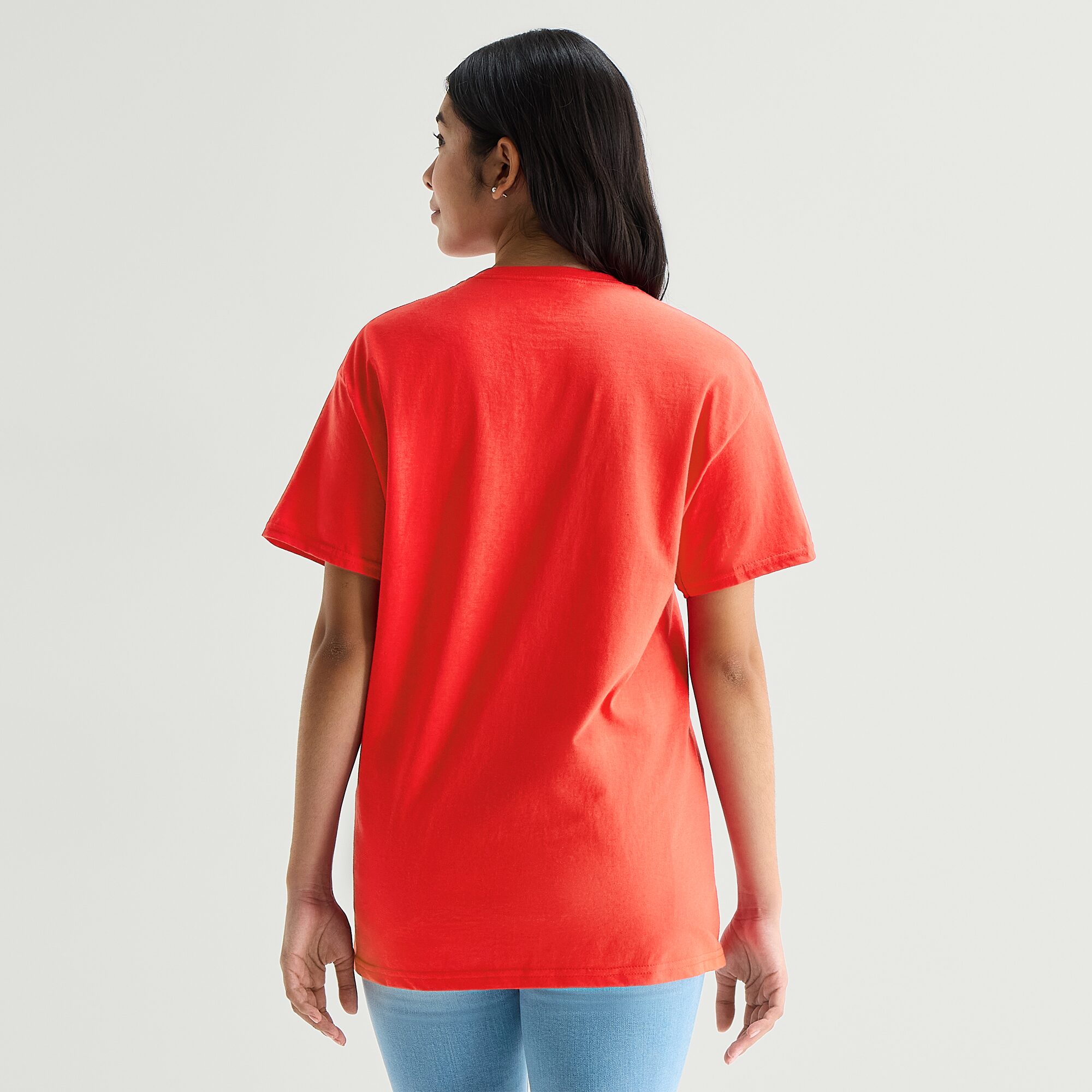 Womens Juniors Crew Neck Short Sleeve Oversized Cars Graphic T-Shirt