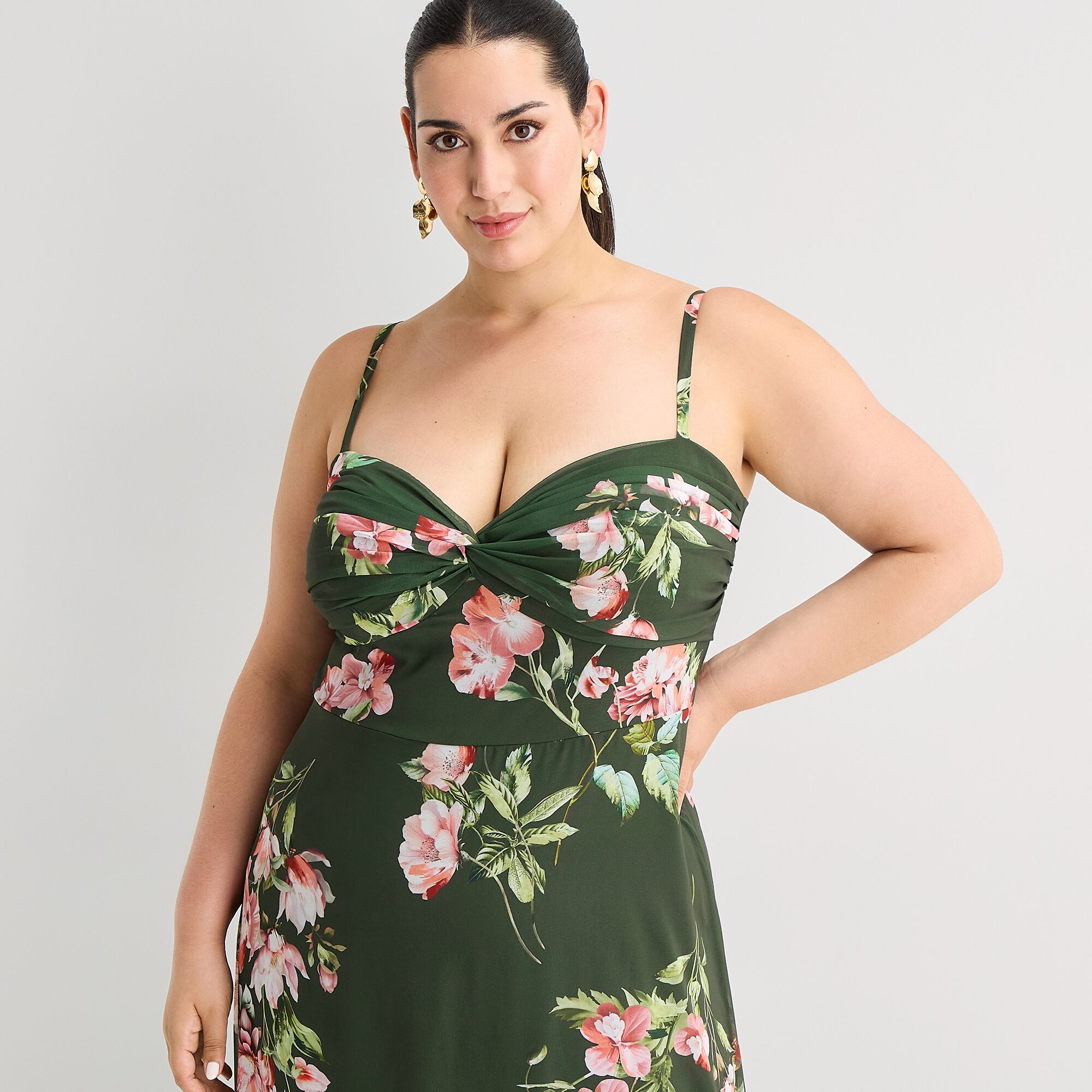Premier Amour Womens Plus High-Low Sweetheart Neck Sleeveless Maxi Dress