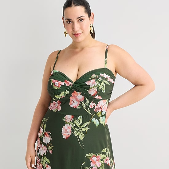 Premier Amour Womens Plus High-Low Sweetheart Neck Sleeveless Maxi Dress