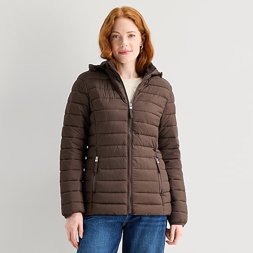 St. John's Bay Womens Jacket In Brown
