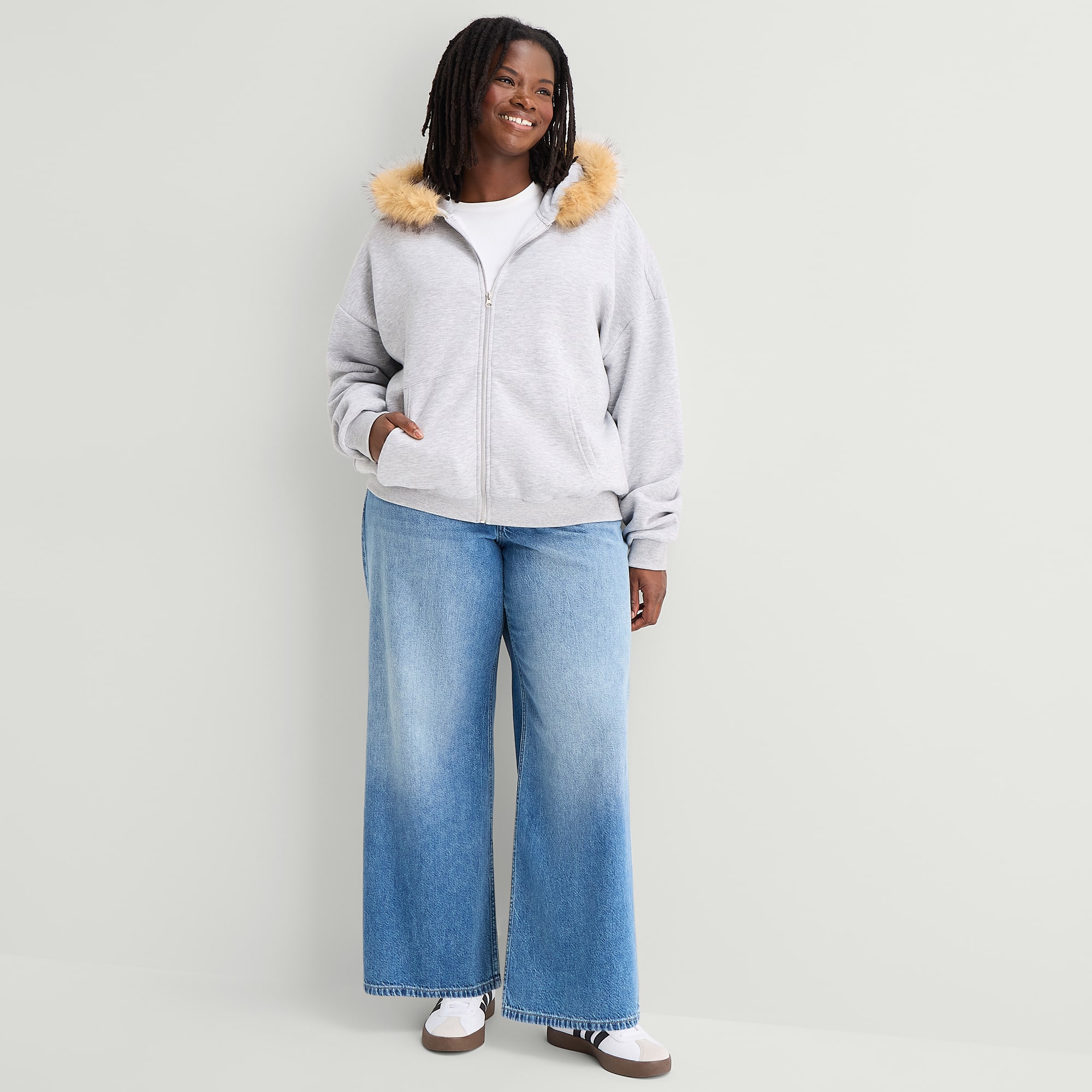 Forever 21 Womens Juniors Plus Long Sleeve Zipper Hoodie