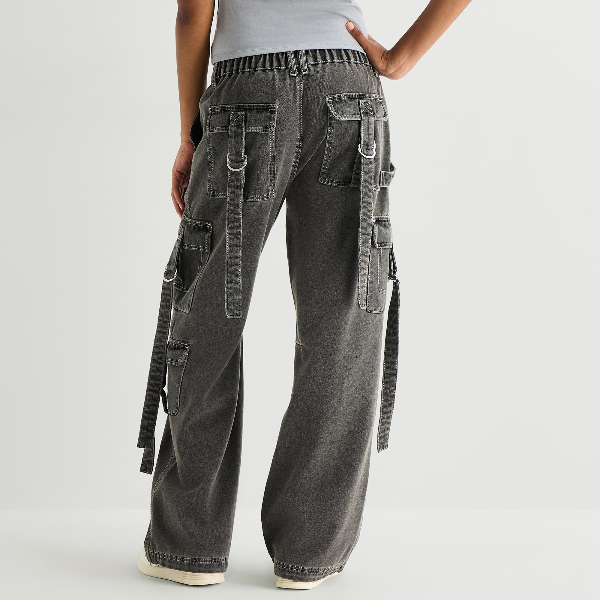 Forever 21 Womens Juniors Straight Mid Rise Cargo Pant