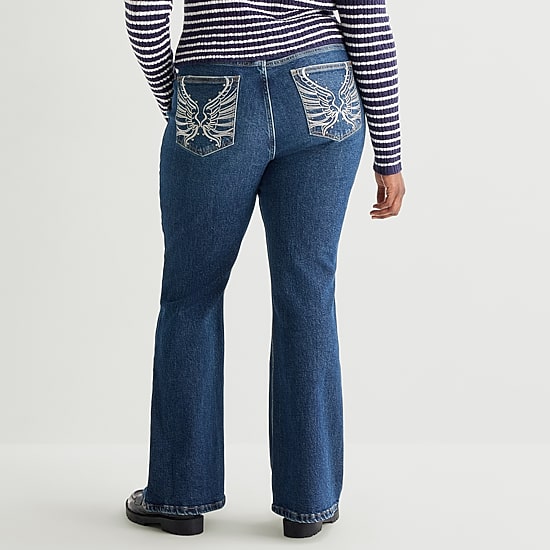 Arizona Womens Juniors Plus Low Rise Bootcut Jean
