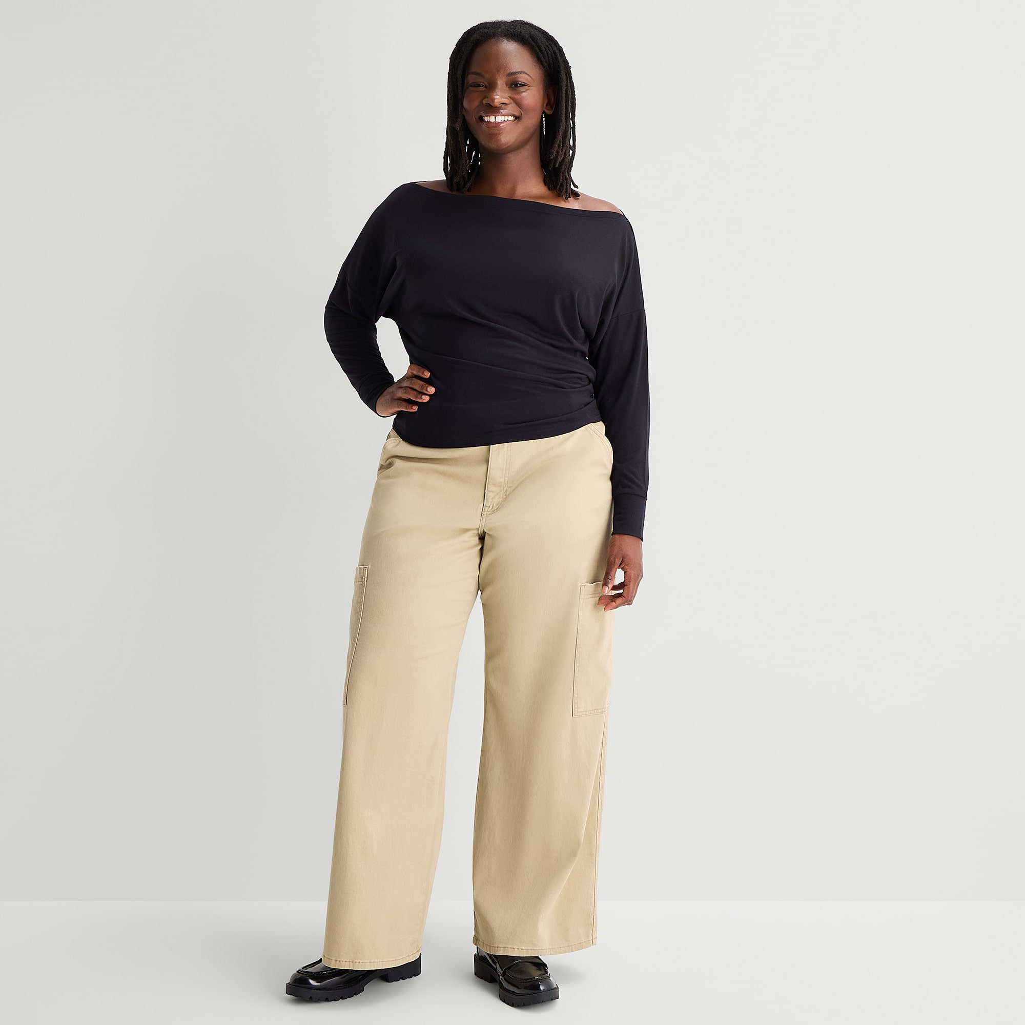 Arizona Womens Juniors Plus Low Rise Cargo Pant