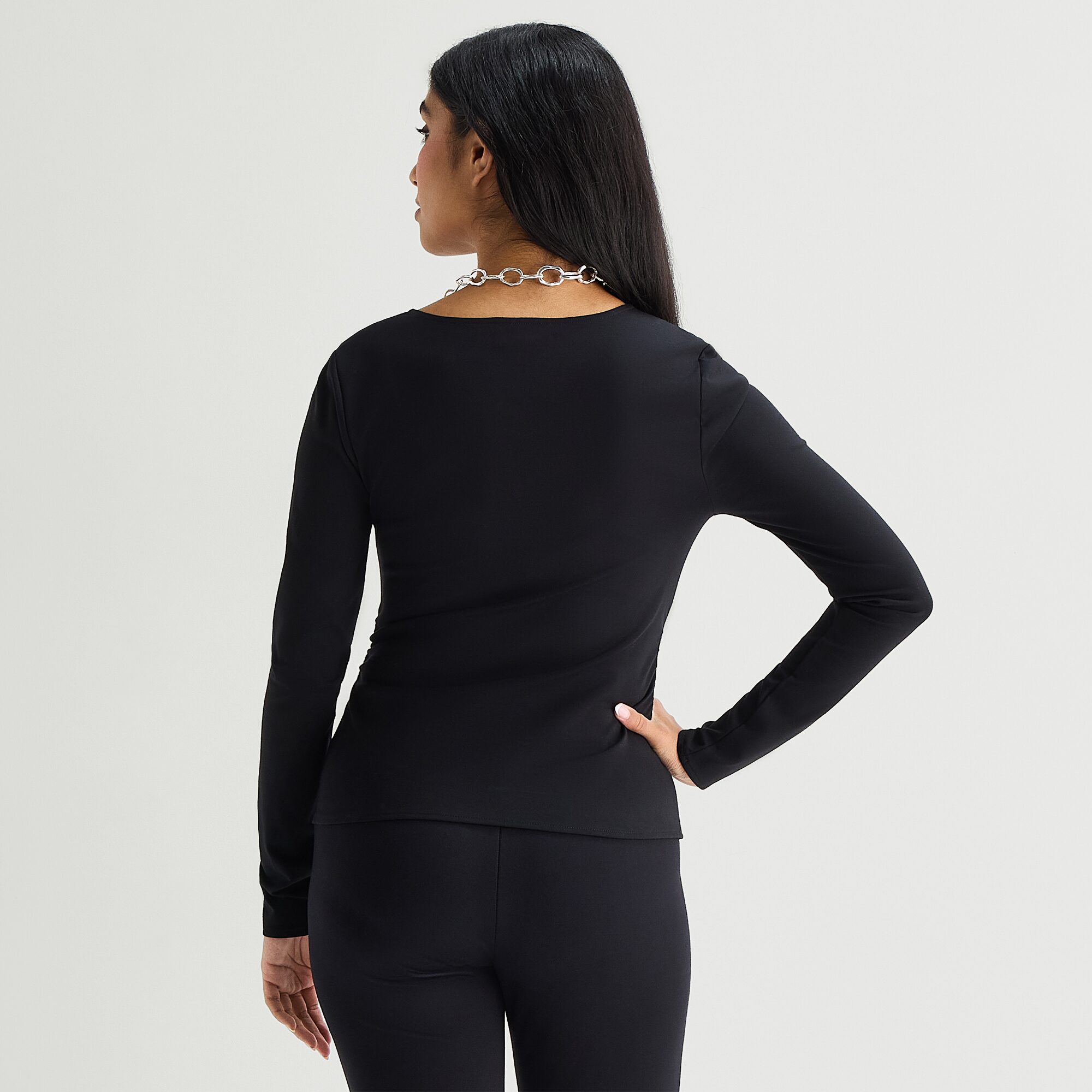 Bold Elements Womens V Neck Long Sleeve Blouse