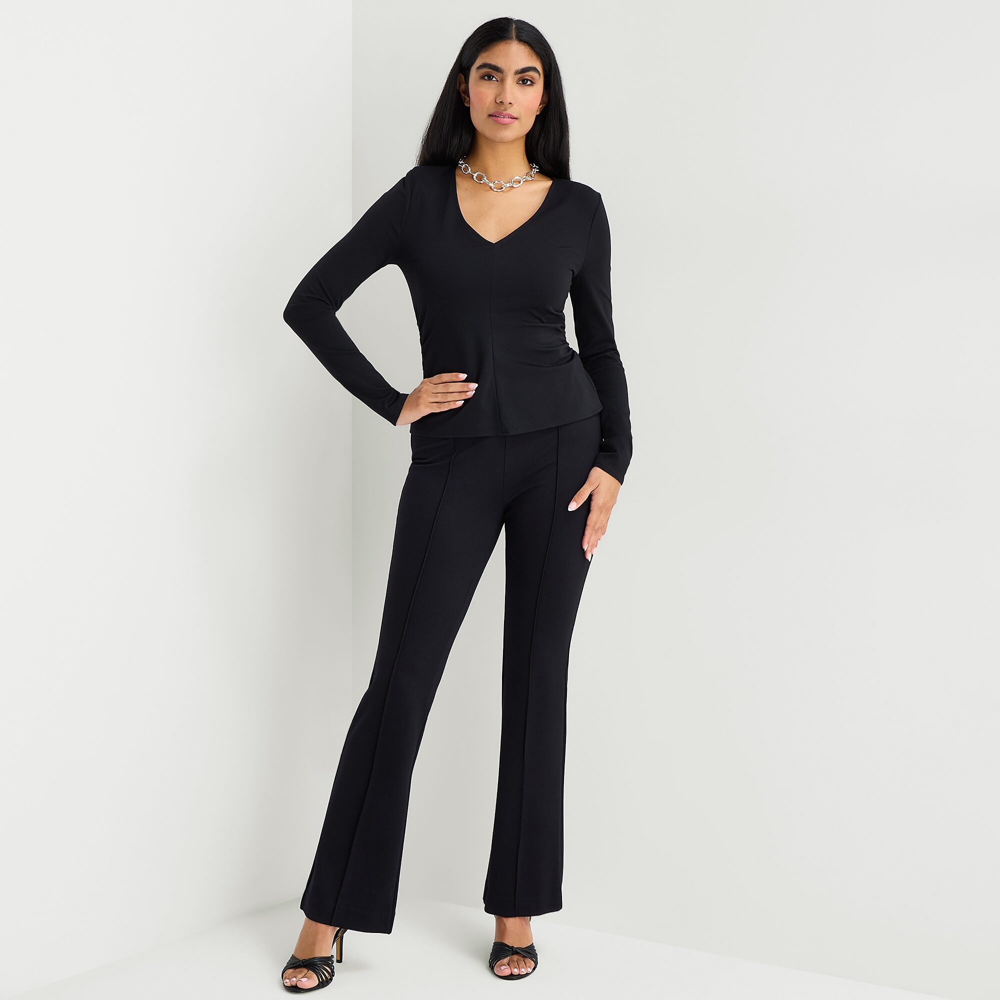 Bold Elements Womens V Neck Long Sleeve Blouse