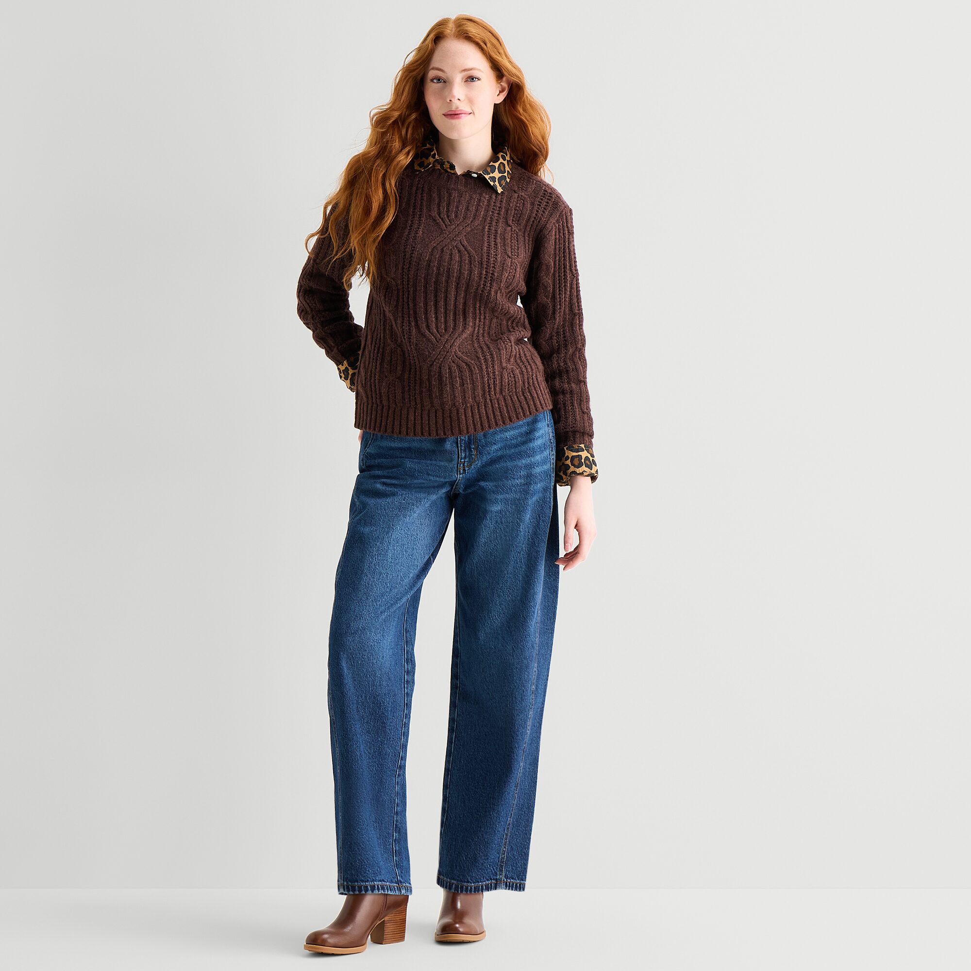 St. John's Bay Womens Crew Neck Long Sleeve Pullover Sweater
