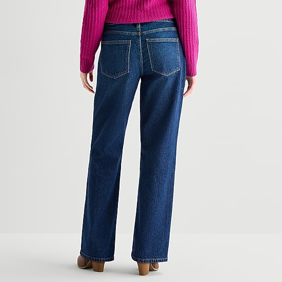 St. John's Bay Womens Mid Rise Straight Leg Jean