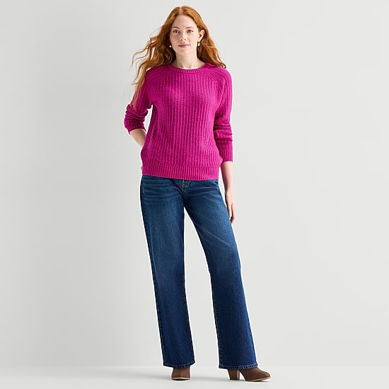 St. John's Bay Womens Mid Rise Straight Leg Jean