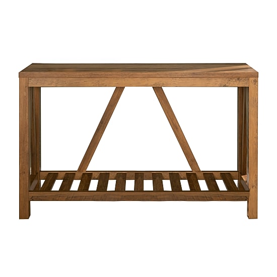 Farmhouse Slatted Shelf Entryway Table