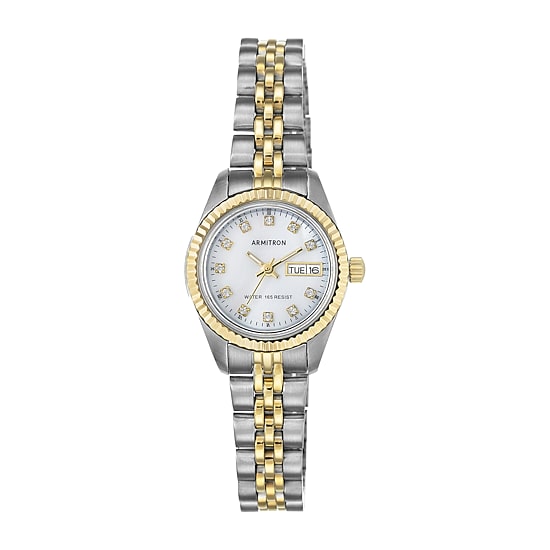Armitron® Womens Two-Tone Mother-of-Pearl Watch