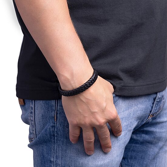Mens Stainless Steel Cord Bracelet