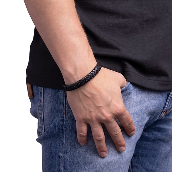 Mens Stainless Steel Cord Bracelet