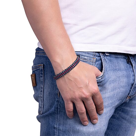 Mens Stainless Steel Cord Bracelet