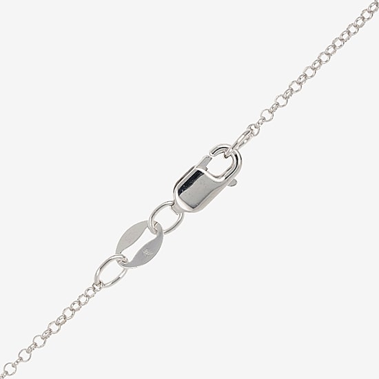 Diamonart Womens Cubic Zirconia Sterling Silver Circle Heart 18 Inch Pendant Necklace