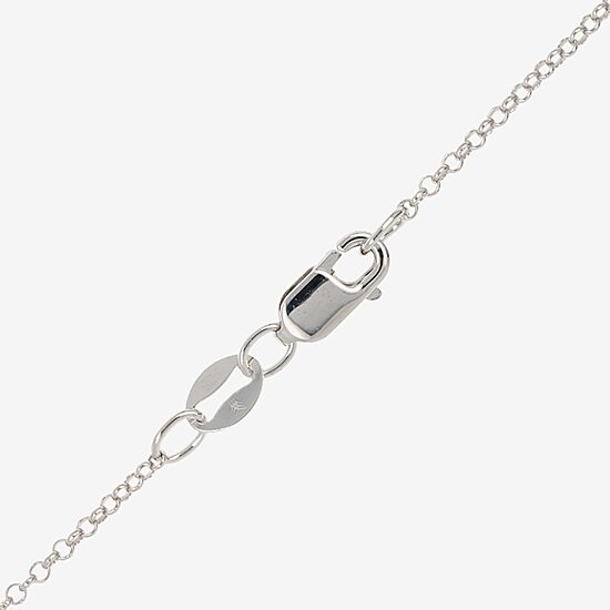 Diamonart Womens Cubic Zirconia Sterling Silver Bar Circle 18 Inch Pendant Necklace