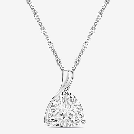 Diamonart Womens Cubic Zirconia Sterling Silver 18 Inch Pendant Necklace