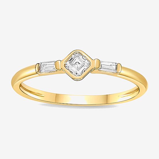Diamonart Womens Cubic Zirconia Sterling Silver Stackable Ring
