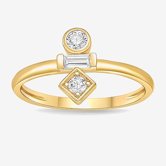 Diamonart Womens Cubic Zirconia Sterling Silver Stackable Ring