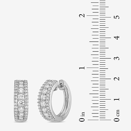 Diamonart Womens Cubic Zirconia Sterling Silver 17.1mm Hoop Earrings