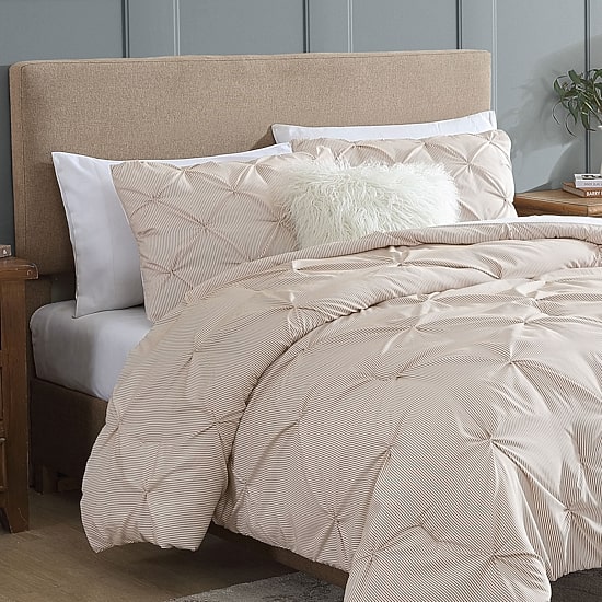 Swift Home Striped Pintuck Midweight Down Alternative Comforter Set