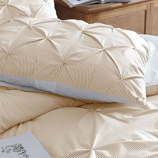 Swift Home Striped Pintuck Midweight Down Alternative Comforter Set