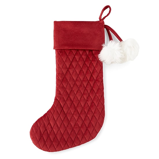 North Pole Trading Co. Red Quilted Monogram Christmas Stocking