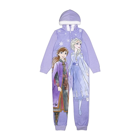 Disney Collection Halloween Little & Big Kid Girls Frozen Microfleece Hooded Long Sleeve One Piece Pajama