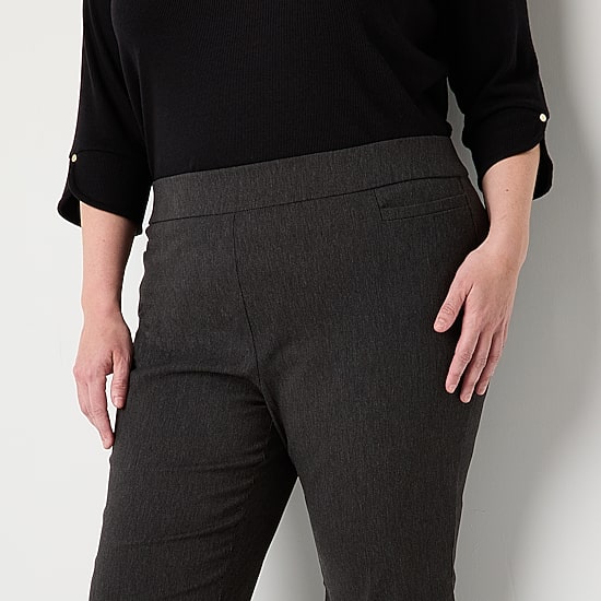 Liz Claiborne Lisa Womens Plus Flare Mid Rise Pull-On Pant