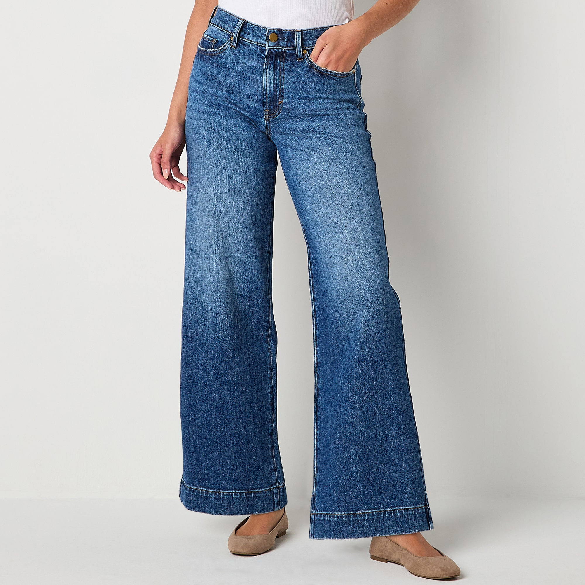 a.n.a Womens Tall High Rise Wide Leg Jean