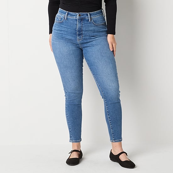 a.n.a Womens High Rise Tall Skinny Fit Jean