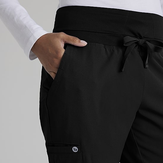 Barco One 5206 Stride 5-Pocket Mid-Rise Straight Leg Womens Plus Tall Tag Free Stretch Fabric Moisture Wicking Scrub Pant
