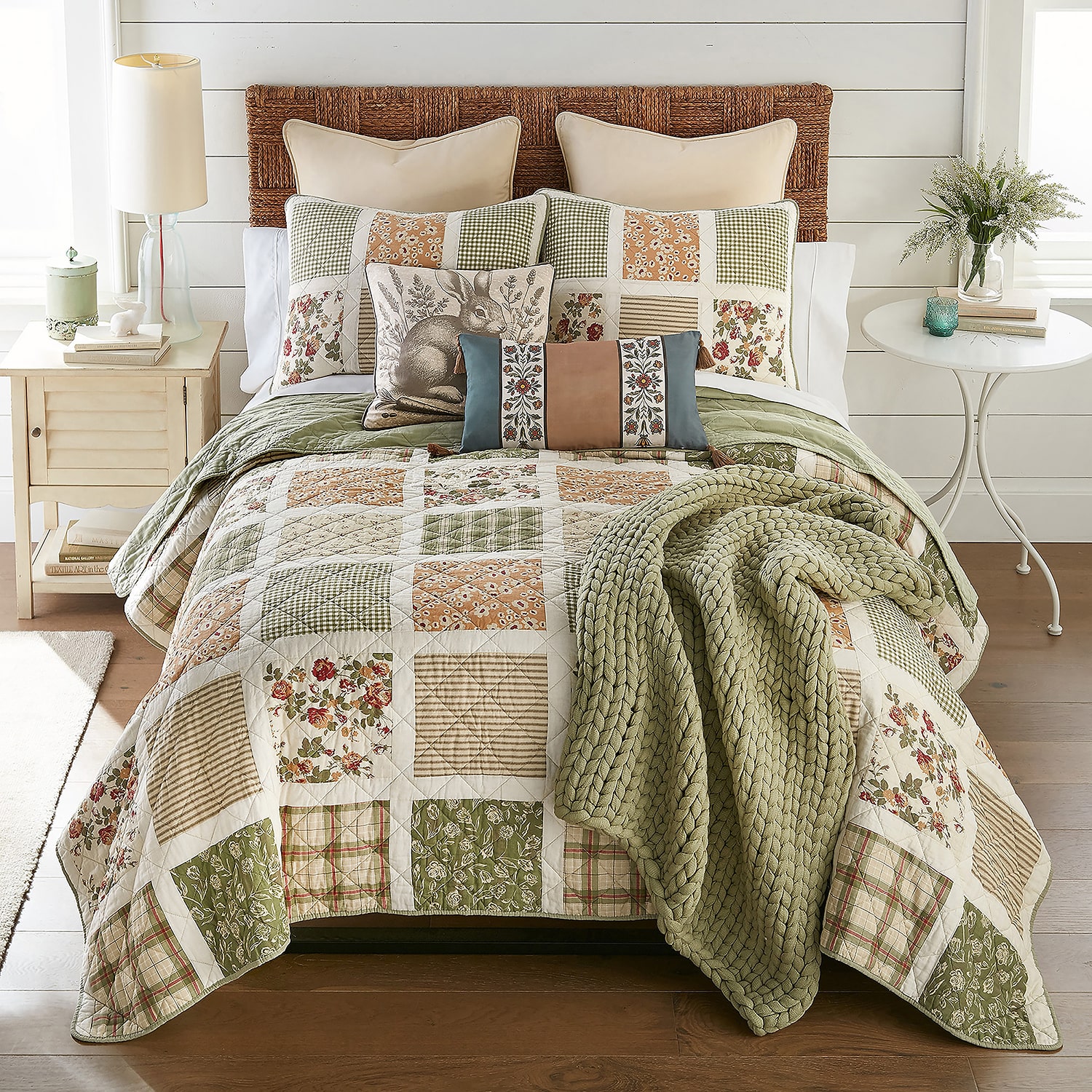 Donna Sharp Peach Rose 3-pc. Hypoallergenic Quilt Set
