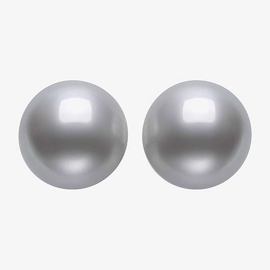Gray Cultured Freshwater Pearl Sterling Silver 8mm Ball Stud Earrings