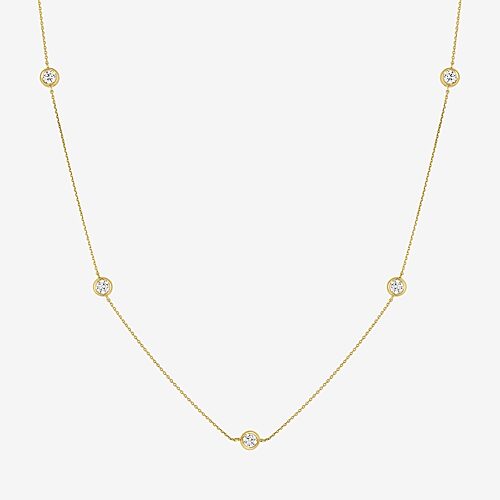 Diamond Addiction (G-H / Si2-I1) Womens 1 CT. T.W. Lab Grown White Diamond 10K Gold 18 Inch Pendant Necklace, One Size, Yellow