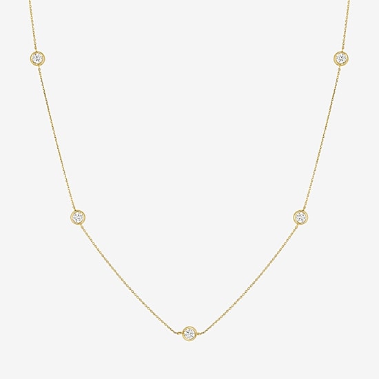 Diamond Addiction (G-H / Si2-I1) Womens 1 CT. T.W. Lab Grown White Diamond 10K Gold 18 Inch Pendant Necklace
