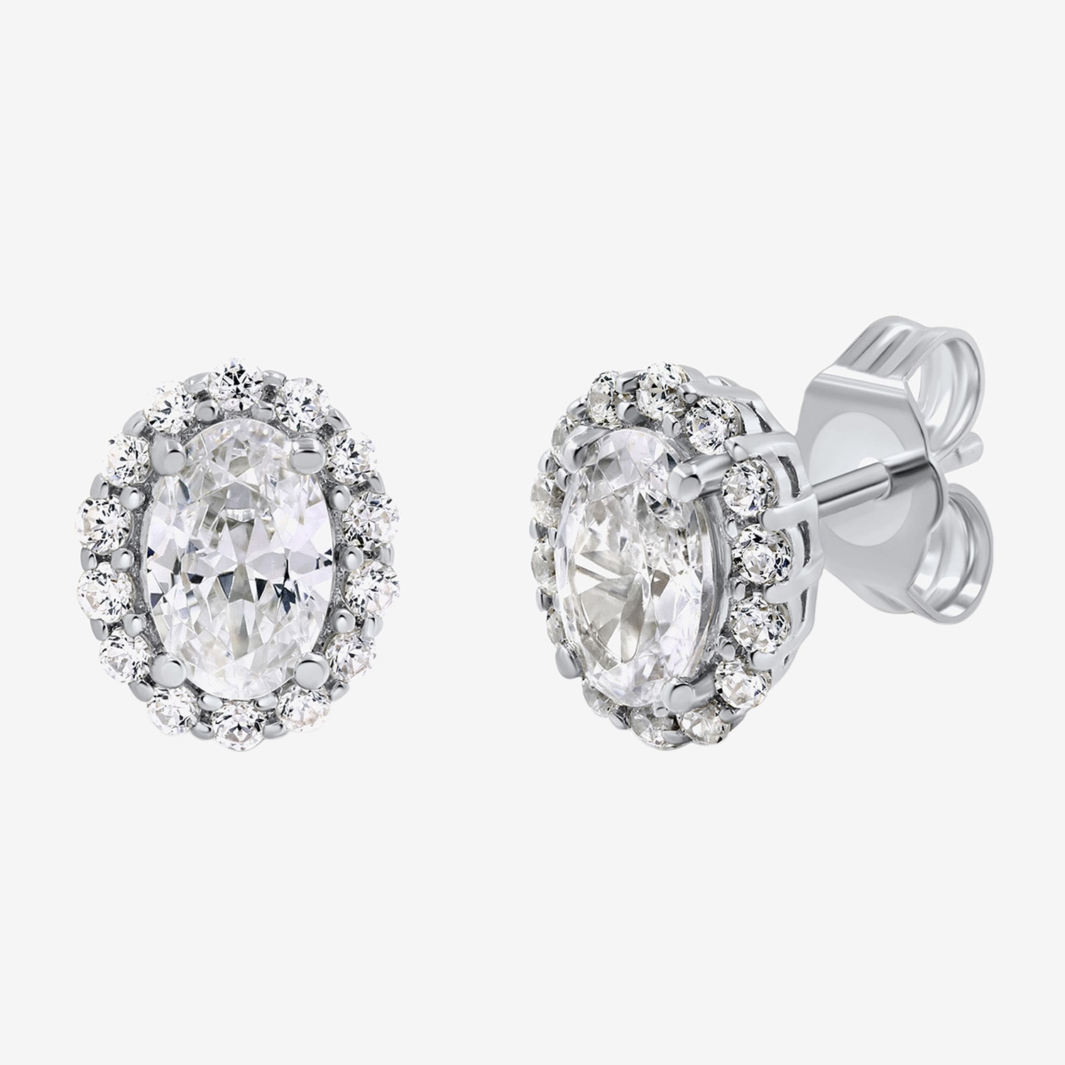 Si2,H-I 1 CT. T.W. Lab Grown White Diamond 10K Gold Oval Stud Earrings