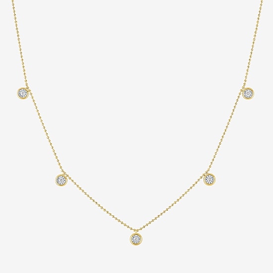Diamond Addiction (G-H Womens 1/10 CT. T.W. Lab Grown White Diamond 14K Gold Over Silver 16 Inch Pendant Necklace