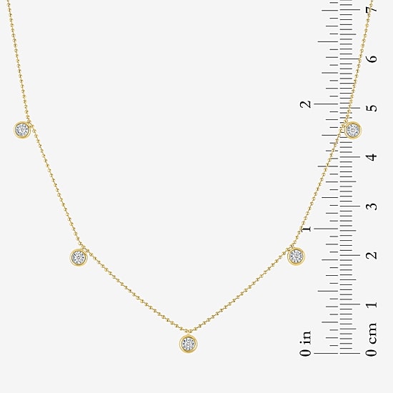 Diamond Addiction (G-H Womens 1/10 CT. T.W. Lab Grown White Diamond 14K Gold Over Silver 16 Inch Pendant Necklace
