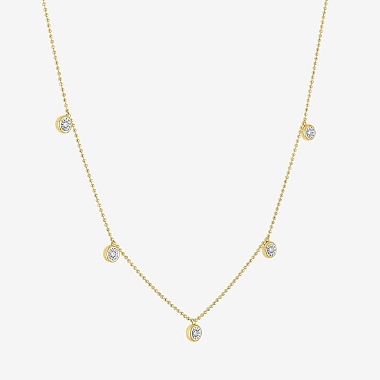 Diamond Addiction (G-H Womens 1/10 CT. T.W. Lab Grown White Diamond 14K Gold Over Silver 16 Inch Pendant Necklace