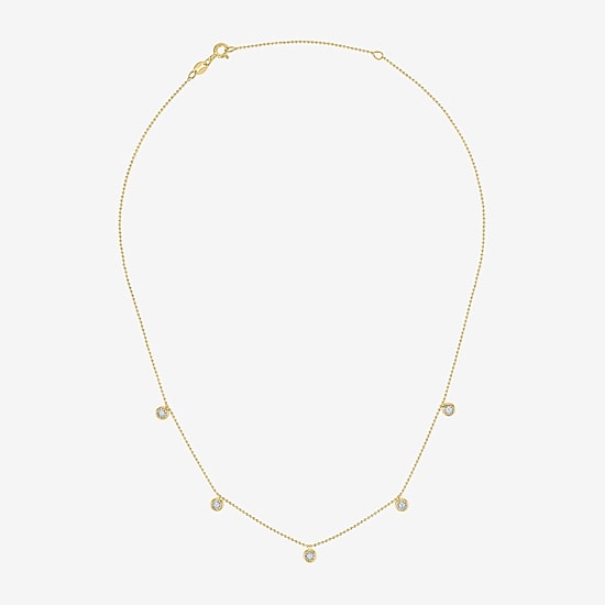 Diamond Addiction (G-H Womens 1/10 CT. T.W. Lab Grown White Diamond 14K Gold Over Silver 16 Inch Pendant Necklace